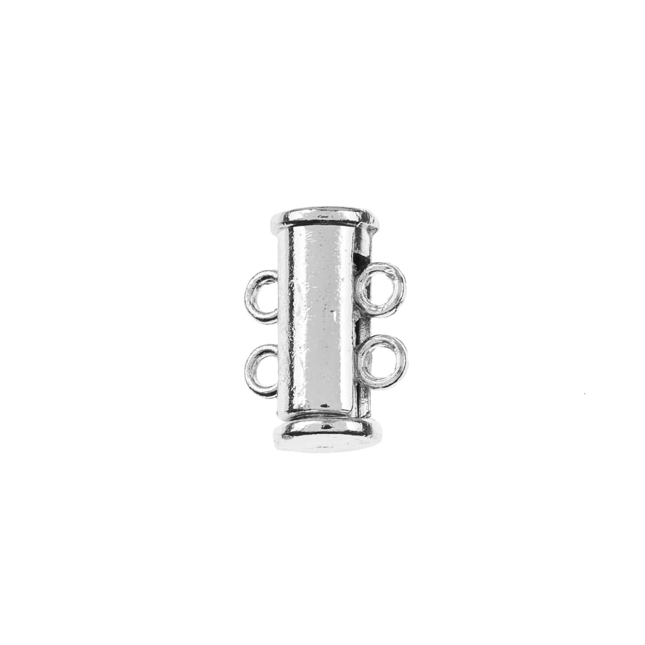 John Bead Silver Multi-Strand Tube Slide Clasps, 2ct.